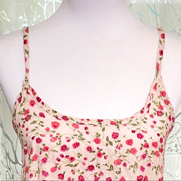 Abercrombie & Fitch overlapping open back pink floral crop tank top - Picture 5 of 8